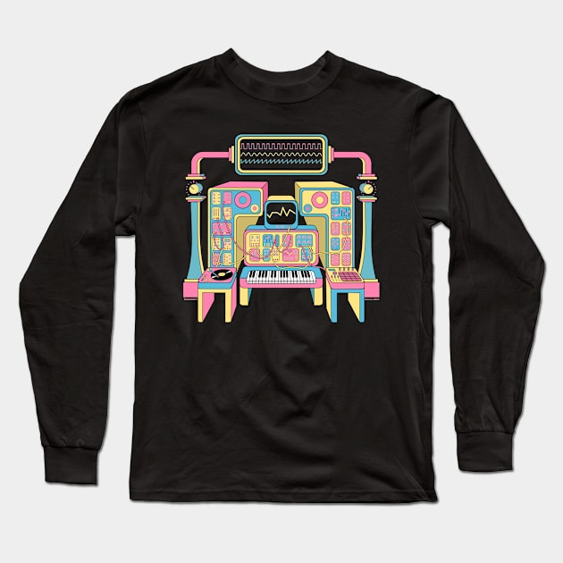 Modular Synthesizer Electronic Musician Long Sleeve T-Shirt by Mewzeek_T